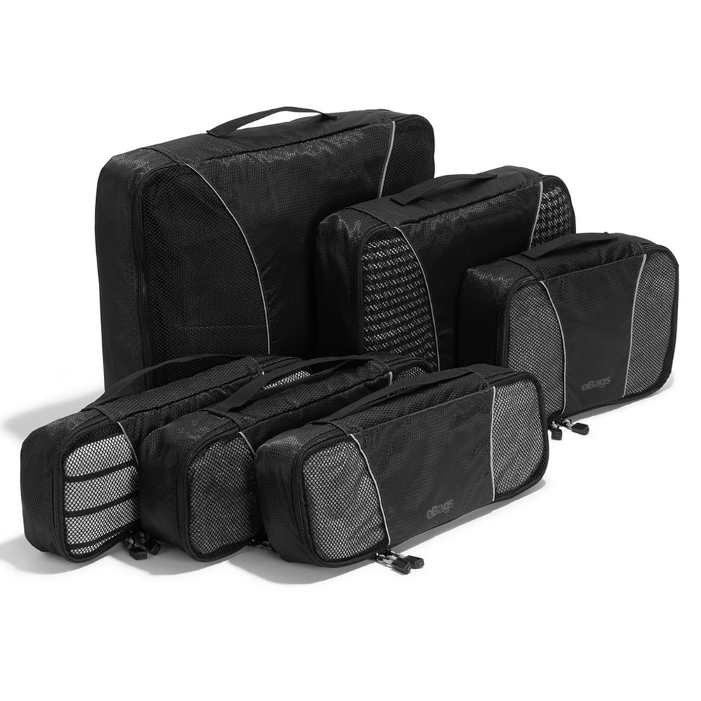 eBags classic 6-piece packing cubes - black